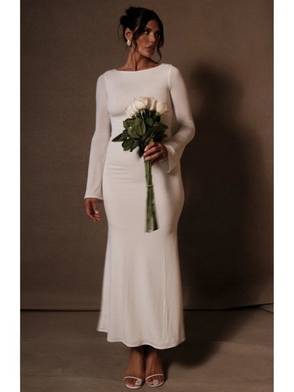 NWT Meshki | Tarna Slinky Fishtail Maxi Dress Ivory White Medium Wedding